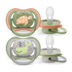 Avent 2 ciucci ultra air 6-18 mesi colore verde/grigio – philips