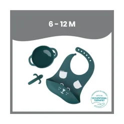 Babymoov set pappa 6-12 mesi 3 pezzi first’isy cane blu