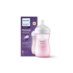 Avent Biberon natural con tettarella a risposta naturale rosa da 260 ml 1m+ | senza bpa – philips