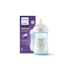 Avent Biberon natural con tettarella a risposta naturale azzurro da 260 ml 1m+ | senza bpa – philips