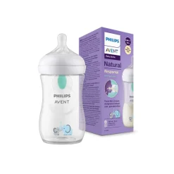Avent Biberon natural con tettarella a risposta naturale e valvola airfree decorazione elefanti da 260 ml 1m+ | senza bpa – philips