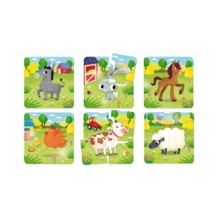 LISCIANI Carotina baby puzzle la fattoria – 6 puzzle per bambini con animali della fattoria in cartone