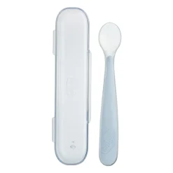 Chicco Cucchiaino morbido silicone 6m+ grigio con case –