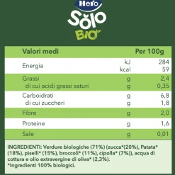 Hero solo omogeneizzato zucca patate piselli broccoli 190 gr