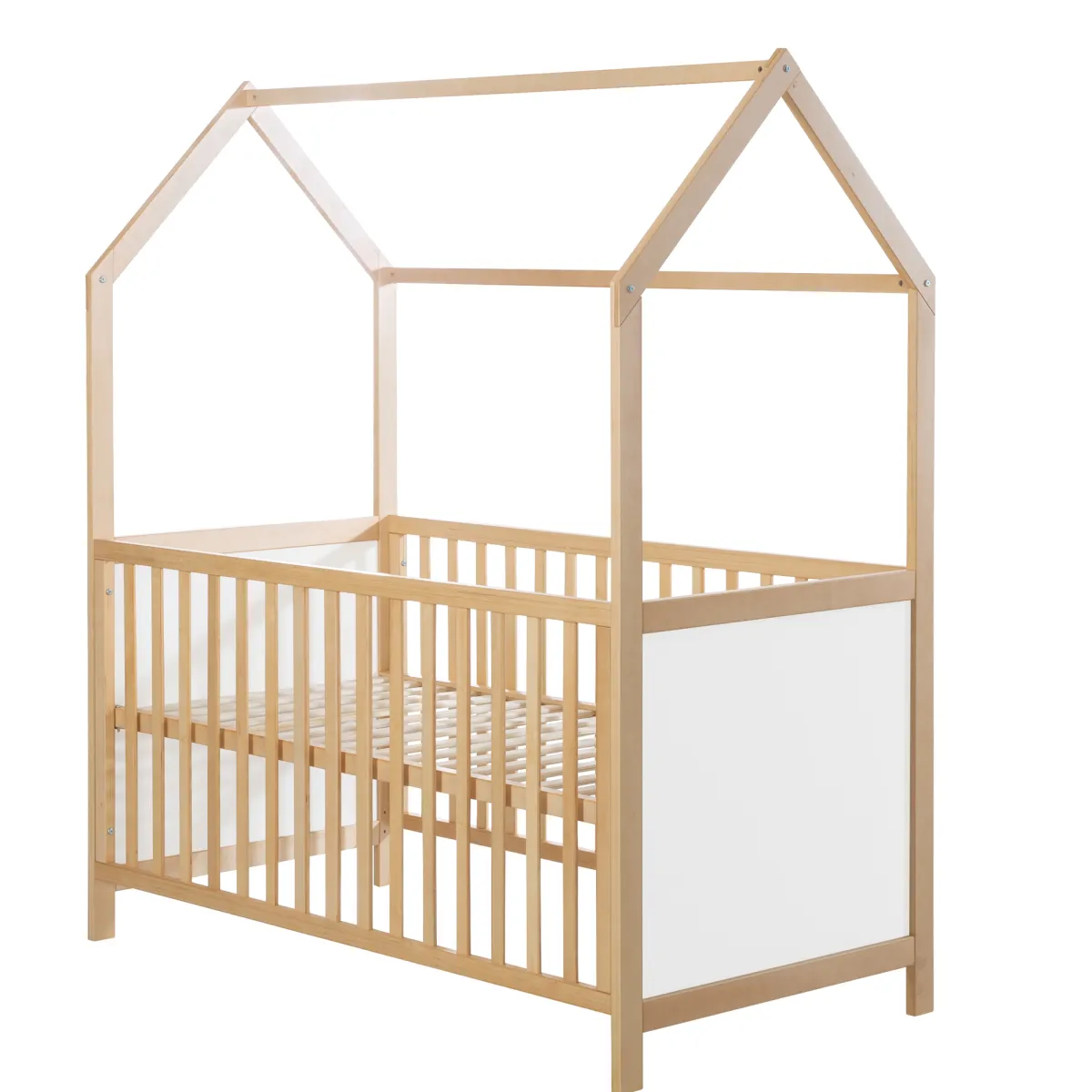 ROBA GMBH Lettino a casetta evolutivo 70×140 naturale bianco – roba