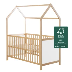 ROBA GMBH Lettino a casetta evolutivo 70×140 naturale bianco – roba