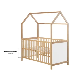 ROBA GMBH Lettino a casetta evolutivo 70×140 naturale bianco – roba