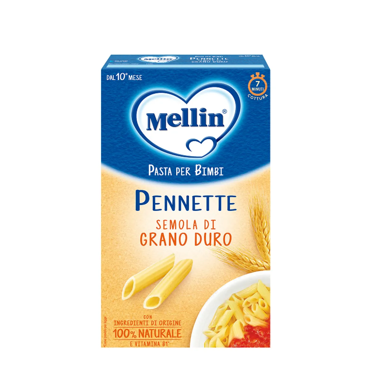 Mellin – la pasta dei bimbi 100% naturale pennette con farina di semola di grano duro 280g