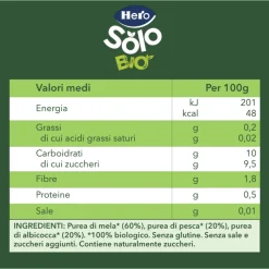 Hero Omogeneizzato solo mela pesca albicocca 4x120g –