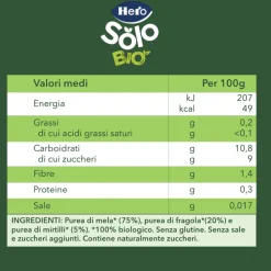 Hero Omogeneizzato solo mela fragola mirtillo 4x120g –