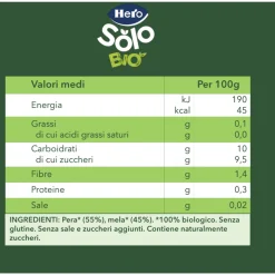 Hero Omogeneizzato solo pera mela 4x120g –
