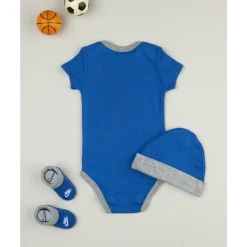 Nike Pack 3 pezzi neonato grigio/blu