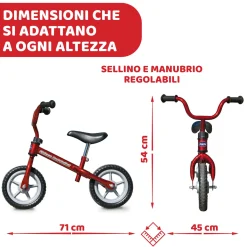 Chicco Prima bicicletta red bullet – corsa e crescita per bambini