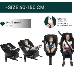 Chicco Seggiolino auto everone i-size black 40-150cm –