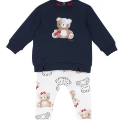 Chicco Set 2 pz felpa blu con orso+leggings orsi –