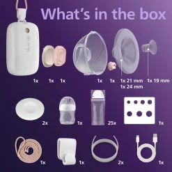 Avent Set tiralatte elettrico indossabile singolo hands free + biberon natural response 125ml + sacchetti conserva latte – philips