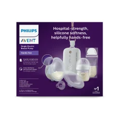 Avent Set tiralatte elettrico indossabile singolo hands free + biberon natural response 125ml + sacchetti conserva latte – philips