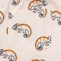 Mawi Short bimbo jersey beige/arancio stampato