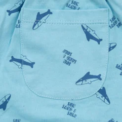 Mawi Short jersey bimbo azzurro stampato