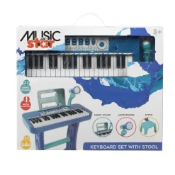 Superstar Tastiera musicale 37 tasti con sgabello – blu – music star 3+