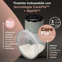 Nuvita Tiralatte elettrico indossabile singolo materno comfort a 3 fasi –