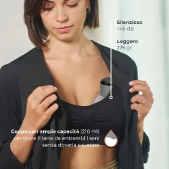 Nuvita Tiralatte elettrico indossabile singolo materno comfort a 3 fasi –